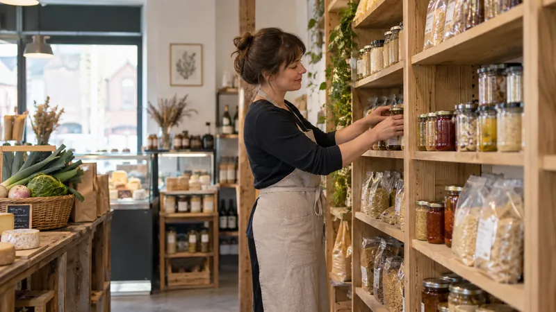 Illustration: Presentation of products in a delicatessen