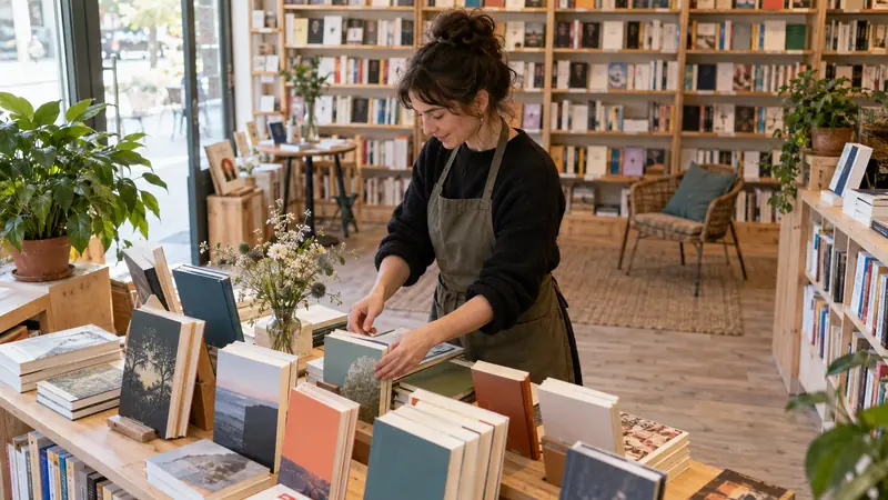 Illustration: Presentation of books in a bookstore
