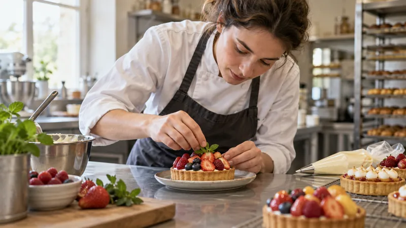 Illustration: Preparation of pastries in a workshop