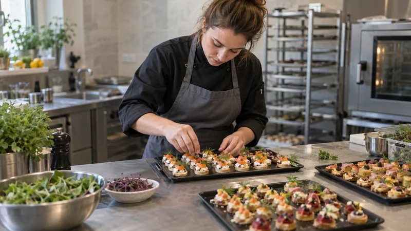 Illustration: Preparation of trays by a caterer