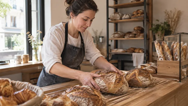 Illustration: Presentation of breads in an artisan bakery