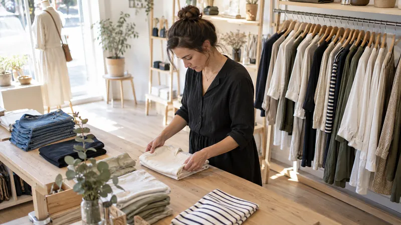 Illustration: Presentation of clothes in a shop