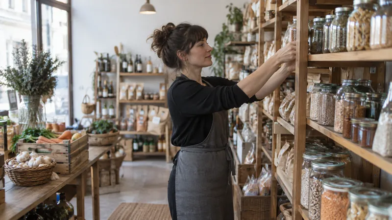Illustration: Presentation of products in a delicatessen