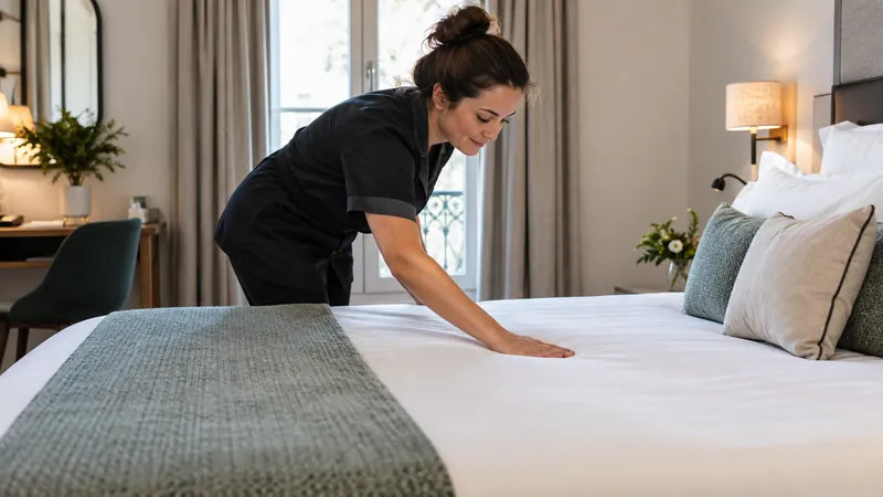 Illustration: Preparing a hotel room