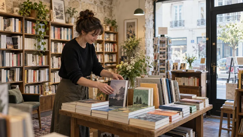 Illustration: Presentation of books in a bookstore