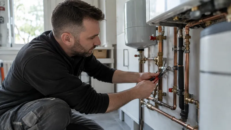 Illustration: Control of an installation by a heating plumber