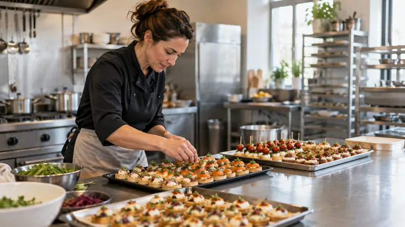 Illustration: Preparation of trays by a caterer