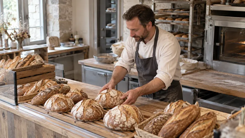 Abbildung: Präsentation von Brot in einer handwerklichen Bäckerei