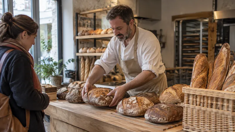 Illustration: Presentation of breads in an artisan bakery