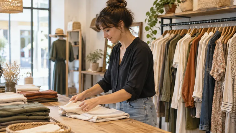Illustration: Presentation of clothes in a shop