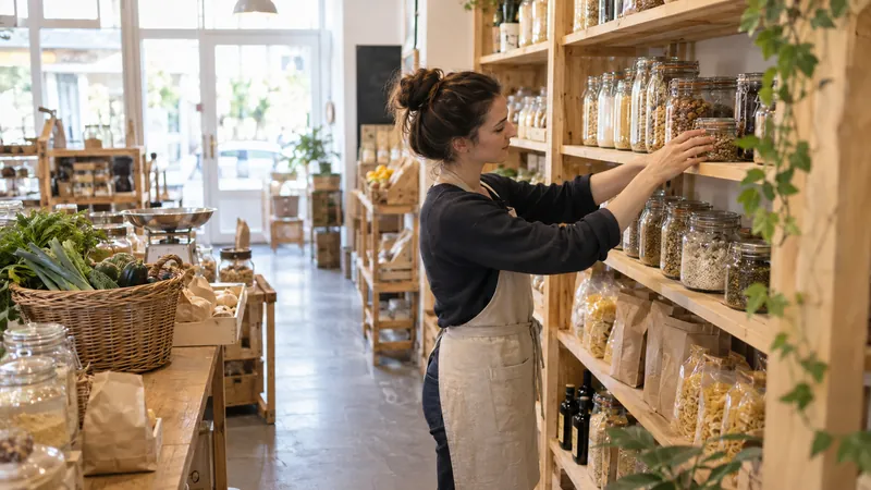 Illustration: Presentation of products in a delicatessen
