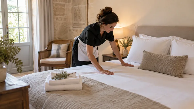 Illustration: Preparing a hotel room
