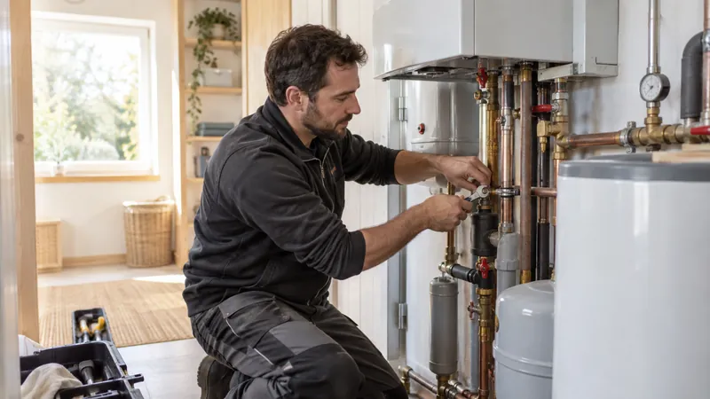 Illustration: Control of an installation by a heating plumber