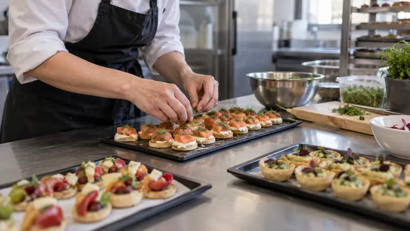 Illustration: Preparation of trays by a caterer