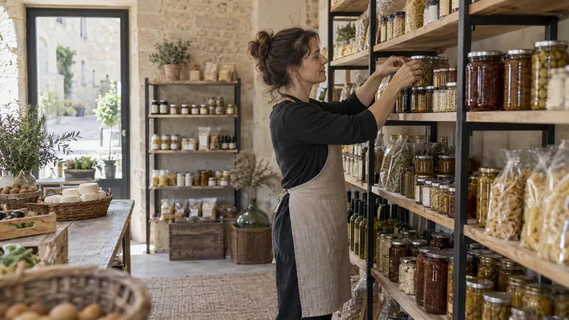 Illustrazione: presentazione di prodotti in una gastronomia