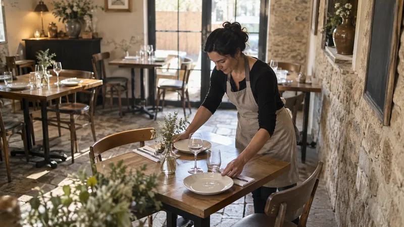 Illustrazione: preparare una sala da pranzo