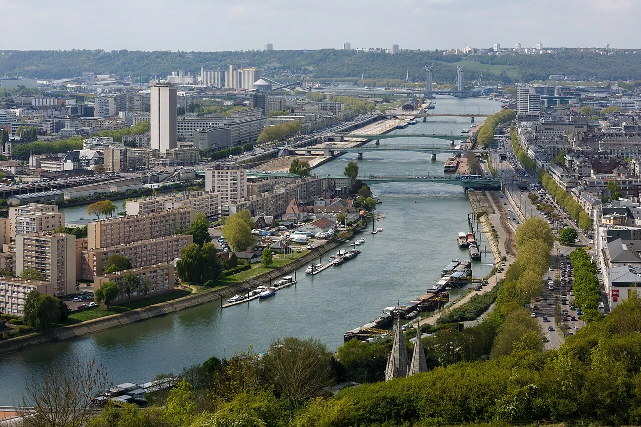 Rouen · panorama sur la Seine