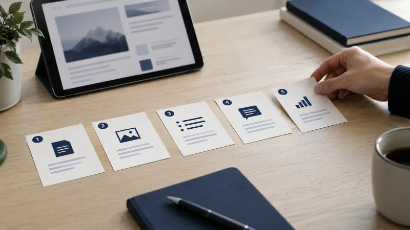 Illustratie van het werken aan een webproject
