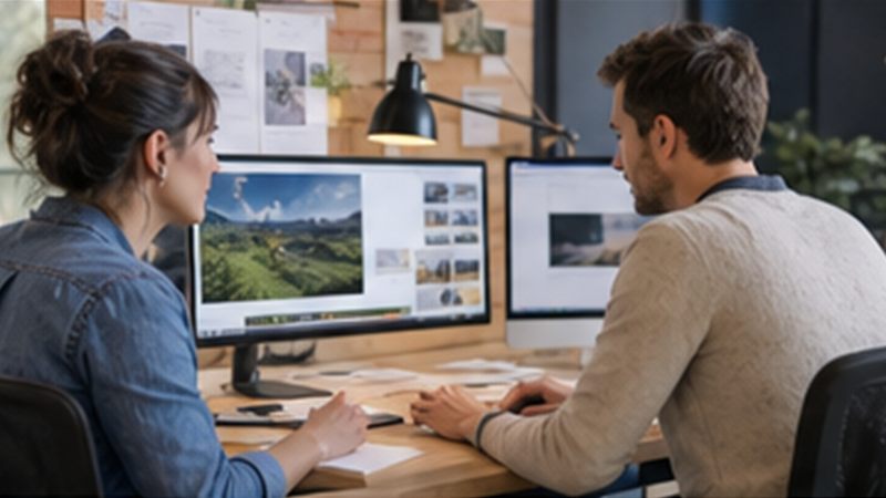 Équipe web concevant une nouvelle présence en ligne